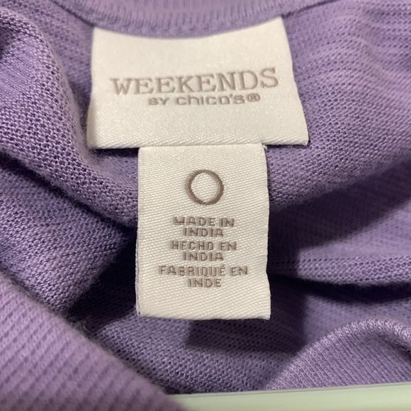 Weekend by Chicos Purple Top Made in India Size L Used - Picture 6 of 6